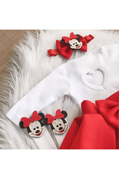 kokosh _ kidss burcu sapmaz Girl's Figure-Patterned Red Skirt Set