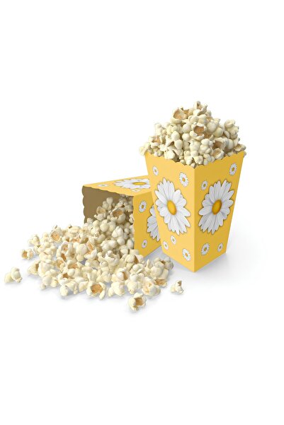 DOĞABEREN 8-Pack Chamomile Corn Box, Chamomile Concept Corn Box, Chamomile Popcorn Box