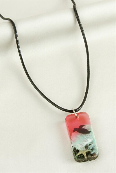 ZERO LAND Nrzsnt Starfish Rectangle (233113) Epoxy Pendant-Pink