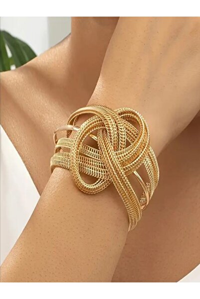 KANERUZ سوار ذهبي اللون بتصميم خاص على شكل عقدة