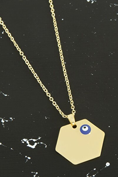 ZERO LAND قلادة MTXDPN سداسية الشكل (185107) قابلة للكتابة - أصفر