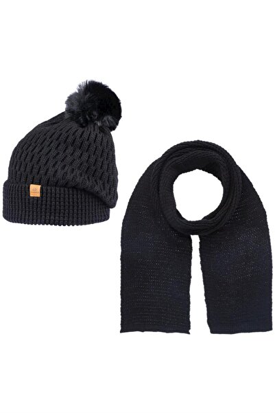 Kitti Garson Kız Çocuk İkili Atkı Bere Seti K22003-04 Siyah