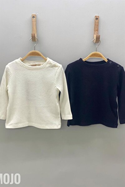 Mojo Bebek Mojo Baby Girl Crew Neck Knitwear Bodysuit 117048 Black