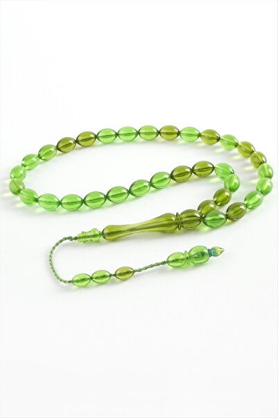 ZERO LAND Nrzsnt Olive Shaped Plastic Prayer Beads 8X11 (232441) Mm-Light Orange