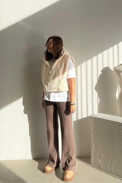 ELVAN TOLON Brown Corded Fabric Yumoş Trousers