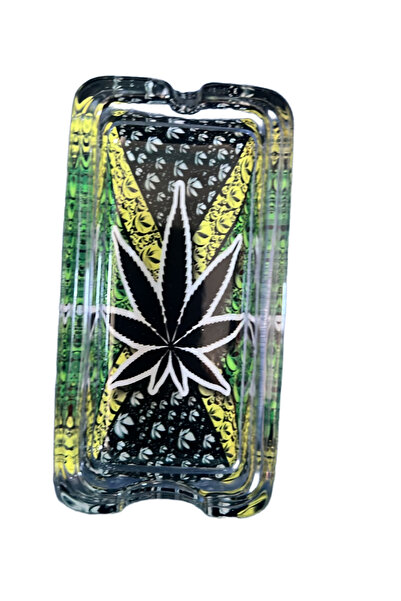 OEM Elegant Glass Ashtray "Marijuana Glass Ashtray" Modern Gift – Rectangular