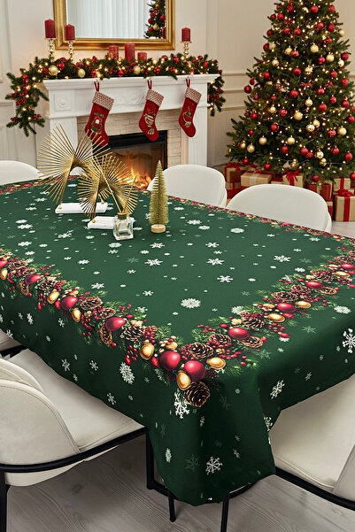 Gülce Home Collection Yılbaşı Özel Masa Örtüsü Leke Tutmaz 150x210
