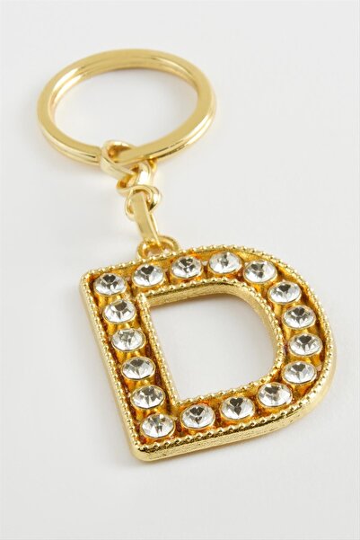 ZERO LAND Nrzsnt Yellow Colored Stone (02323) Letter Keychain-D