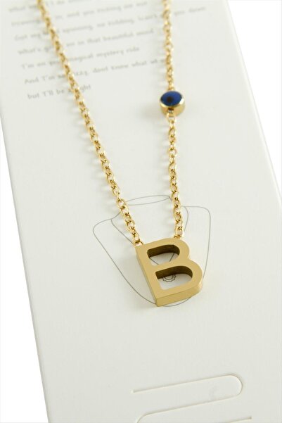 ZERO LAND Nrzsnt Yellow Color Letter (01028) Steel Necklace-B