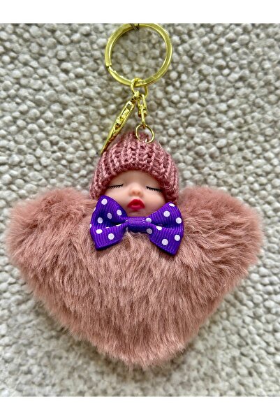 SBD سلسلة مفاتيح على شكل طفل نائم مع ربطة عنق ملونة من بيريلي