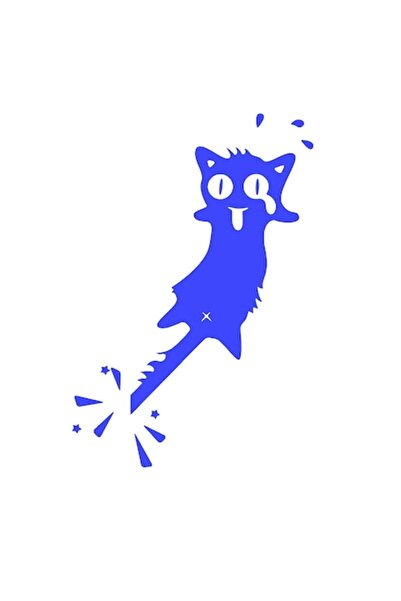 Oracal Sticker decorativ, pisica haioasa, 20cm, albastru