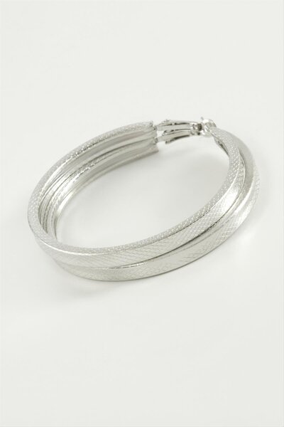 SiHako حلق دائري منقط من NRZSNT مقاس 5 (164731) سم - لون فضي