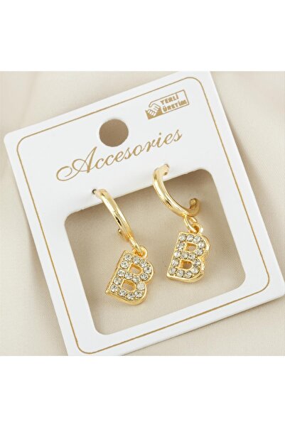 ZERO LAND Nrzsnt Letter New Season Metal (01311) Stone Earrings-B