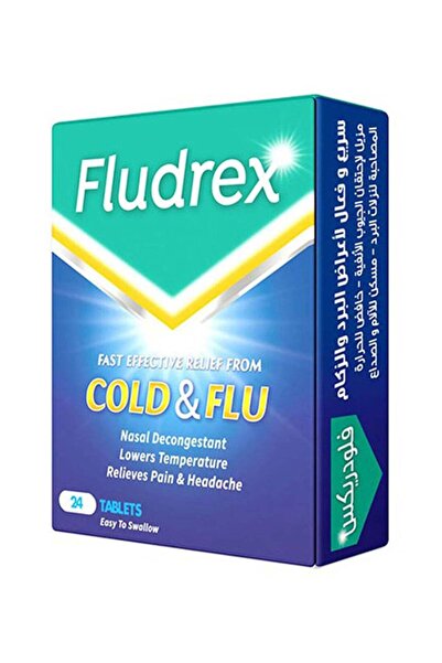 Kuwait Saudi Pharmaceutical FLUDREX Fast Effective Cold & Flu Relief Tablets 24S