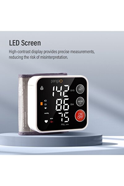 PANGAO Home Use LED Screen Smart Sphygmomanometer Wrist Digital Blood Pressure Monitor