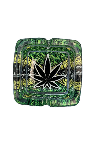 OEM Elegant Glass Ashtray "Marijuana Glass Ashtray" Modern Gift – Square