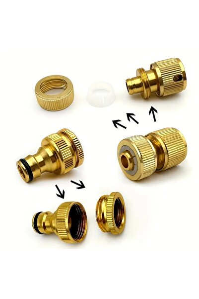 BGA 1/2 - 3/4 çeşme musluk başlığı hortum çeşme için kilitli hızlı bağlantı aparat seti