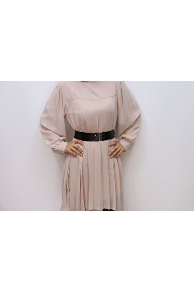 trendhazan A Quality Pleated Lining Chiffon Tunic with Belt