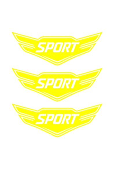 Oracal Set 3 stickere auto moto, tuning, rezistent la apa si UV, Model Sport, 30cm, galben