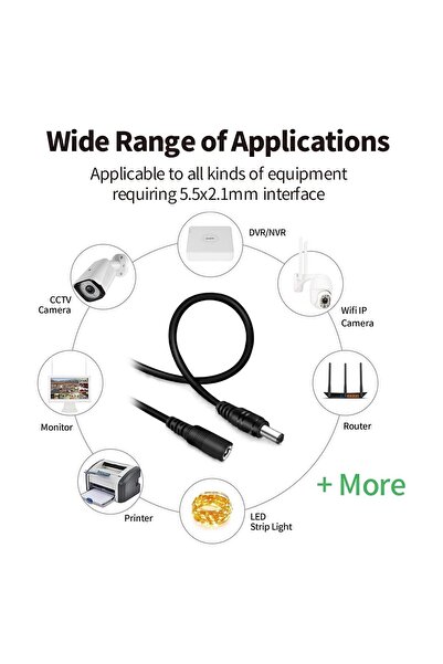 MRG Power Cable, 1.5m Extension Plug M1168, 5.5mm Plug, Black