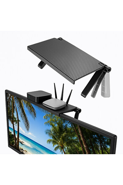 MRG Adjustable Shelf M1188, For TV Monitor, ABS, Universal, Black