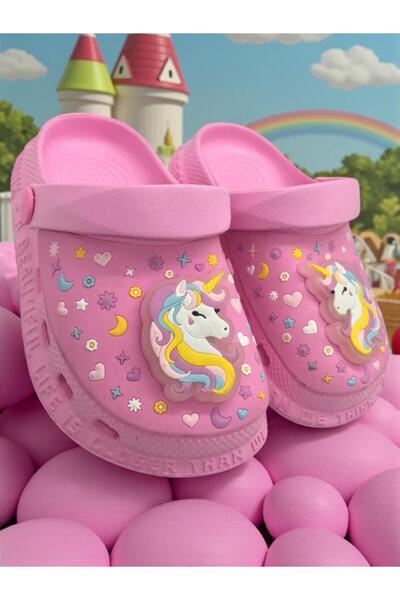 MARKABONİ Girl's Unicorn Pink Non-Slip Sole Pool Beach Slippers Sandals