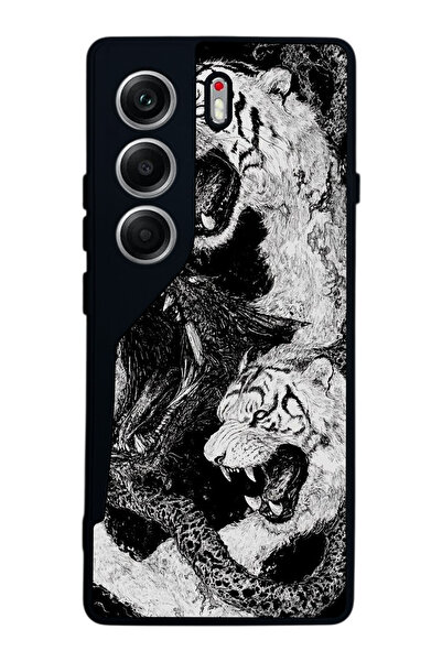 TECNO حافظة متوافقة مع هاتف Camon 40 باللون الأسود غير اللامع - سيليكون ناعم،...