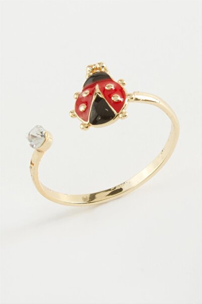 ZERO LAND Nrzsnt Ladybug Enamel (10106) Ring with Stone-Yellow