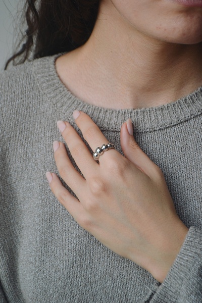 Sunday Hugs خاتم مورغان الفضي