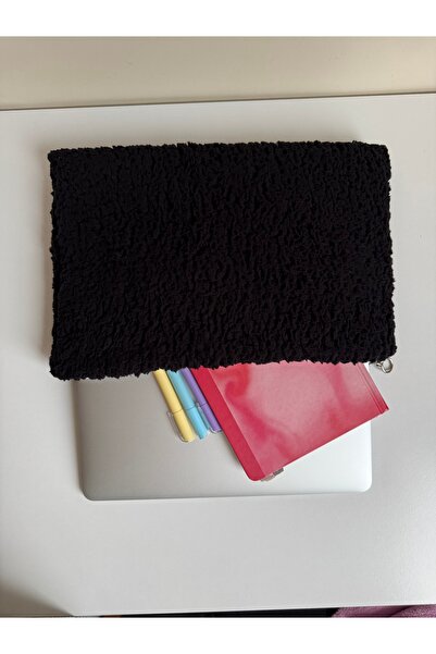 BABY KANGAROO 13-14-15-16 Inch Black Color Teddy/ Plush Fabric Computer Bag, Laptop Sleeve, MacBook Air Case