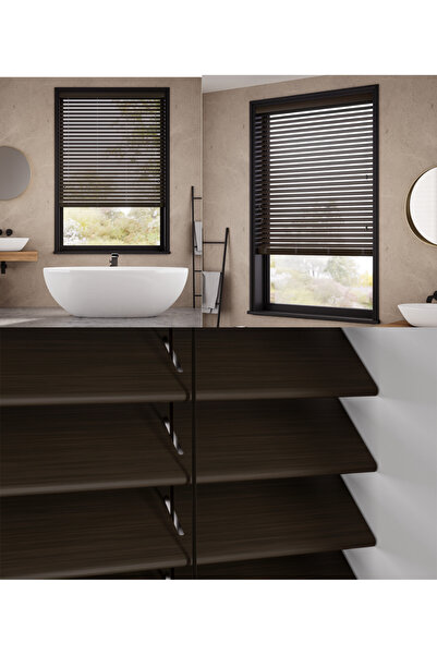 YS PERDE TASARIM Wooden Blinds %100 Doğal Ahşap Jaluzi Perde 50mm,Alüminyum K...