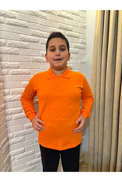 serkertaş polo yaka uzunkollu pamuk okul tişörtü