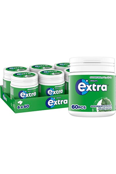 Extra علكة منعشة بنكهة النعناع الأخضر، خالية من السكر، عبوة من 6 قطع × 84 جم