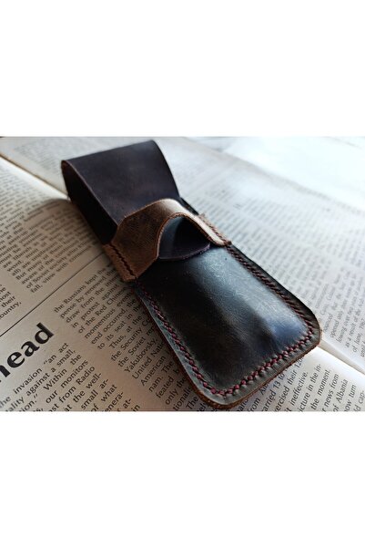 Mahfuz حافظة أقلام من الجلد الطبيعي المجنون لأقلامك الخاصة (لأقلامين) 27 سم \...