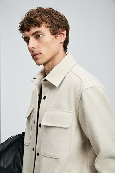 Lufian 112120261 Andre Men's Knitted Jacket Ecru