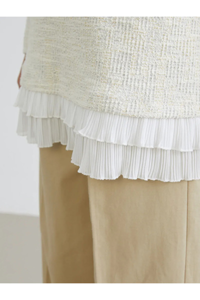 LC Waikiki Lcwaikiki Basic Beige Crew Neck Textured Women's Tunic