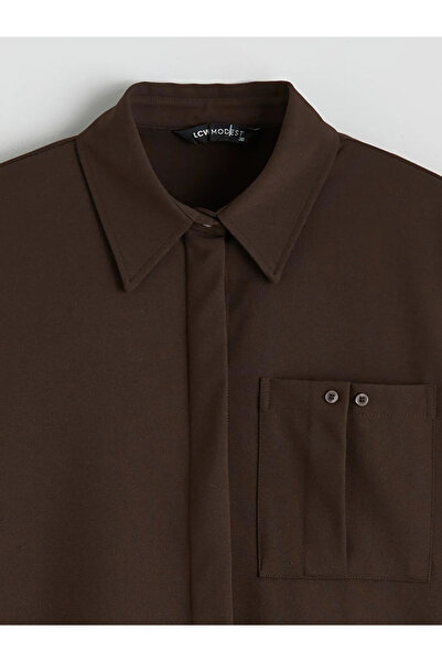 LC Waikiki Lcw Modest Brown Loose Fit Women's Shirt Tunic