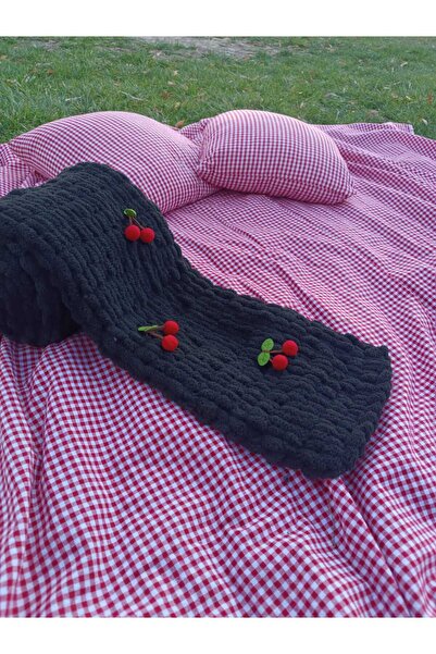 Moda Biçer Pluș de cireșe din material subțire eșarfe