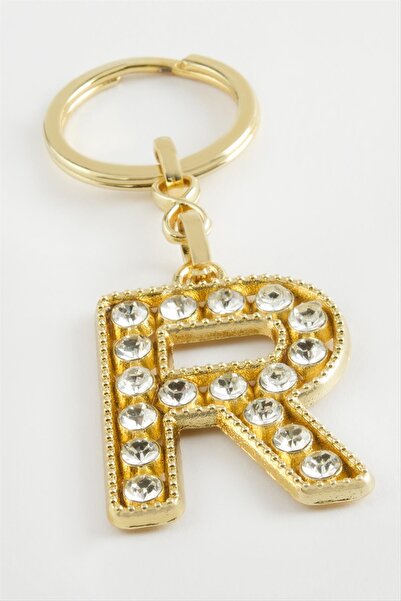 ZERO LAND Nrzsnt Yellow Colored Stone (02308) Letter Keychain-R