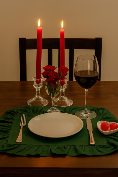 h homerest 6 Kişilik Zümrüt Yeşili Dikdörtgen Amerikan Servis, 6 Adet Yeşil F...