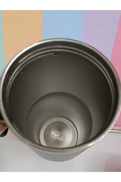 DEKOR ZÜCCACİYE HOME H2O with Handle and Straw Black Color 900 Ml. Steel Mug Thermos