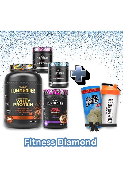 Commander Nutrition Fitness Diamond Paketi (Whey + Pre-Workout + Kreatin + Glutamin) | + HEDİYELER!