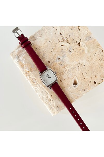 Vesce Atelier Noctura Silver Burgundy Cord Watch