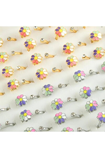 ZERO LAND Nrzsnt Daisy Enamel Stone Joint Ring (12736) 1 Piece-Yellow