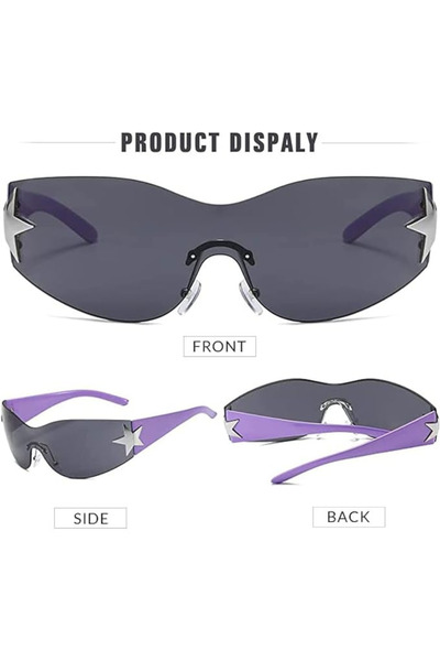 Y2K Polarized Sunglasses for Men and Women, Wrap Around Style, UV400 Protection