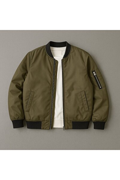 pepule Premium Khaki Oversized Bomber Jacket