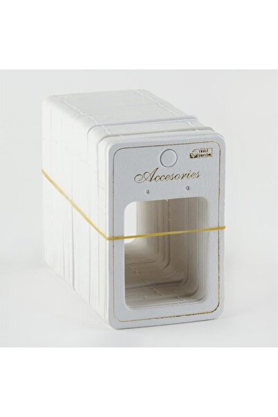 ZERO LAND Nrzsnt Luxury Earring Card with Window (04802) 100 Pieces-White