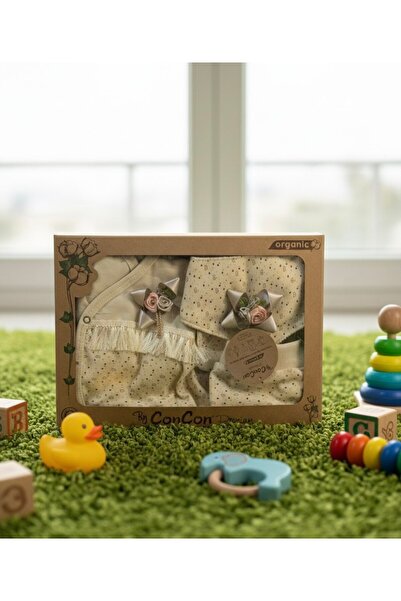 YusGos Organic 5 Piece Bow Bamboo Newborn Hospital Discharge Set