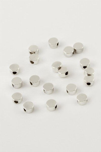 ZERO LAND Nrzsnt 0.4mm Round Spacer 20 (10323) Pieces-Silver Color