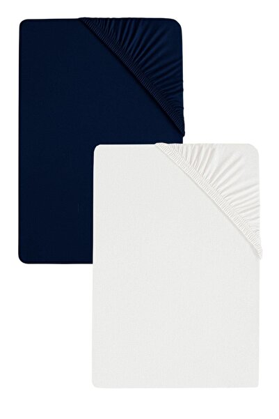 EFFE 2 Pieces Plain Cotton Single 120 X 200 X 30 cm Elastic Combed Cotton Bedsheet